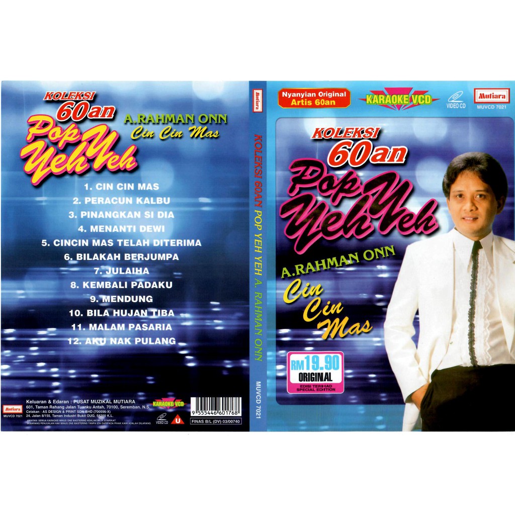 VCD ARAHMAN ONN COLLECTION 60AN POP YEH