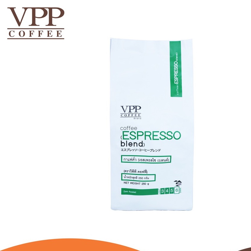 VPP กาแฟคั่ว Espresso Blend ชนิดบด 250 กรัม