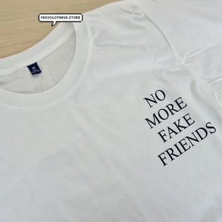 "Fake friends" เสื้อยืดสกรีน สวมใส่สบาย
