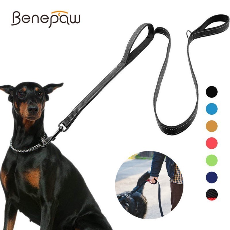 Benepaw สายจูงไนล่อนสะท้อนแสง ขนาดใหญ่ 7 สี ทนทาน สําหรับฝึกสุนัข
