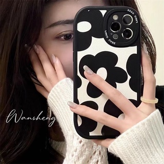 เคสโทรศัพท์มือถือ แบบนิ่ม ลายดอกไม้ สีดํา สําหรับ VIVO V29 V27E V25 V23E V15 V11i V9 V5S S1 Pro Y91i Y95 Y91C Y1S Y15 Y12 Y17 Y19 U10