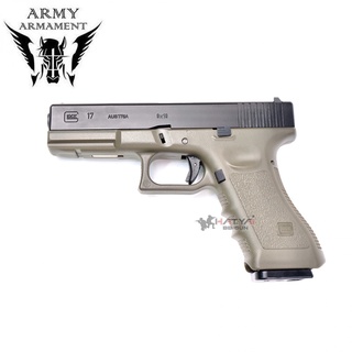 Army R17 Glock17 OD GBB (A) สีเขียว แถมอุปกรณ์พร้อมเล่นครบชุด