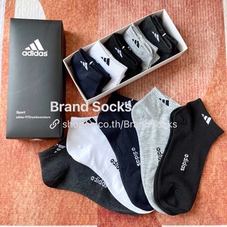 Adidas ⚡️set 5คู่1กล่อง⚡️ ถุงเท้าแบรนด์ ถุงเท้าข้อสั้น ถุงเท้ากีฬา ถุงเท้างานCotton ถุงเท้าแฟชั่น พร้อมส่ง