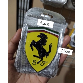 โลโก้ FERRARI เฟอร์รารี่ โลหะ ขนาด 5.3x7.5cm