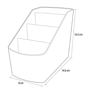 ตะกร้าทรงเหลี่ยม แบบแบ่งช่อง 4 ช่อง Moderny KASSA HOME รุ่น BA151 ขนาด 9 x 14.5 x 12.5 ซม. สีเทา