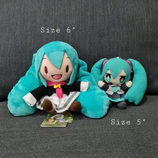 พวงกุญแจ ตุ๊กตาฮัตสึเนะมิกุ มิกุ Miku (Hatsune Miku) ลิขสิทธิ์ญี่ปุ่นนำเข้า ขนาด 5-6 นิ้ว