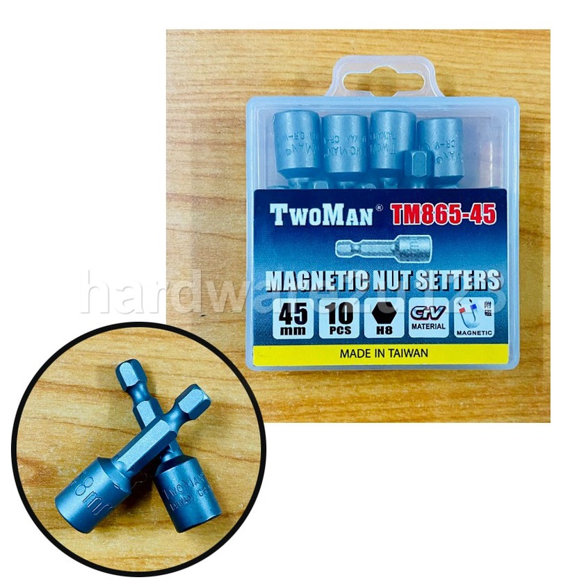 1 ชิ้น H8 x 45 มิลลิเมตร/65 มิลลิเมตรแม่เหล็ก Crump Bit Hex Nut Setter สกรูขับรถสว่าน Mata Pasang Ik