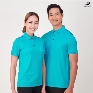 BCS SPORT เสื้อคอโปโลแขนสั้น ACTIVE POLO สีฟ้าทะเล (มีไซส์ SS-8L) รหัส P005 เนื้อผ้า COOLISM