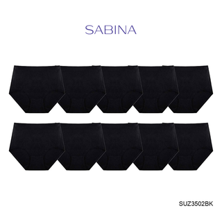 Sabina กางเกงชั้นใน (Set 10 ชิ้น) Seamless Fit (ทรง Half )  รุ่น Panty Zone รหัส SUZ3502BK สีดำ