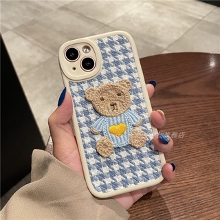 เคส สำหรับ ไอโฟน เคสซิลิโคน สินค้าพร้อมส่งจากไทย สำหรับ Iphone 13 12 11 Pro max หมีปักไหมพรม TPU-R1751