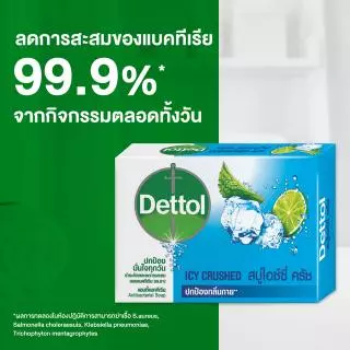 Dettol เดทตอล สบู่เดทตอล สบู่อาบน้ํา สูตรไอซ์ซี่ครัช 60 กรัมX8