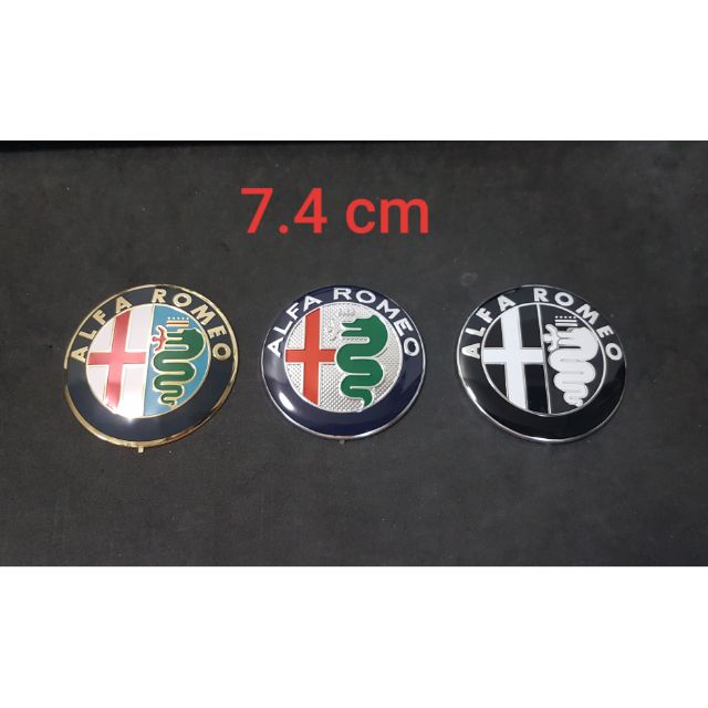 ALFA ROMEO LOGO FRONT - REAR 7.4 CM โลโก้  ด้านหลังไม่มีกาวติดมา