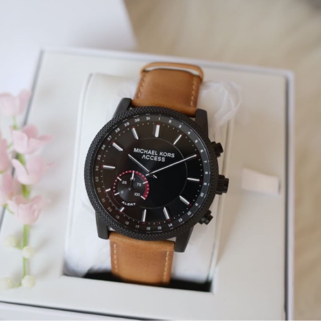 (ผ่อน0%) นาฬิกา Michael Kors  Gage Stainless Steel Hybrid Smart Watch  MKT4026 สายหนัง สีน้ำตาล