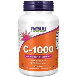 ลดราคาหมดอายุ 09/2023 Now Foods C-1000 With Rose Hips and Bioflavonoids 100 Tablets