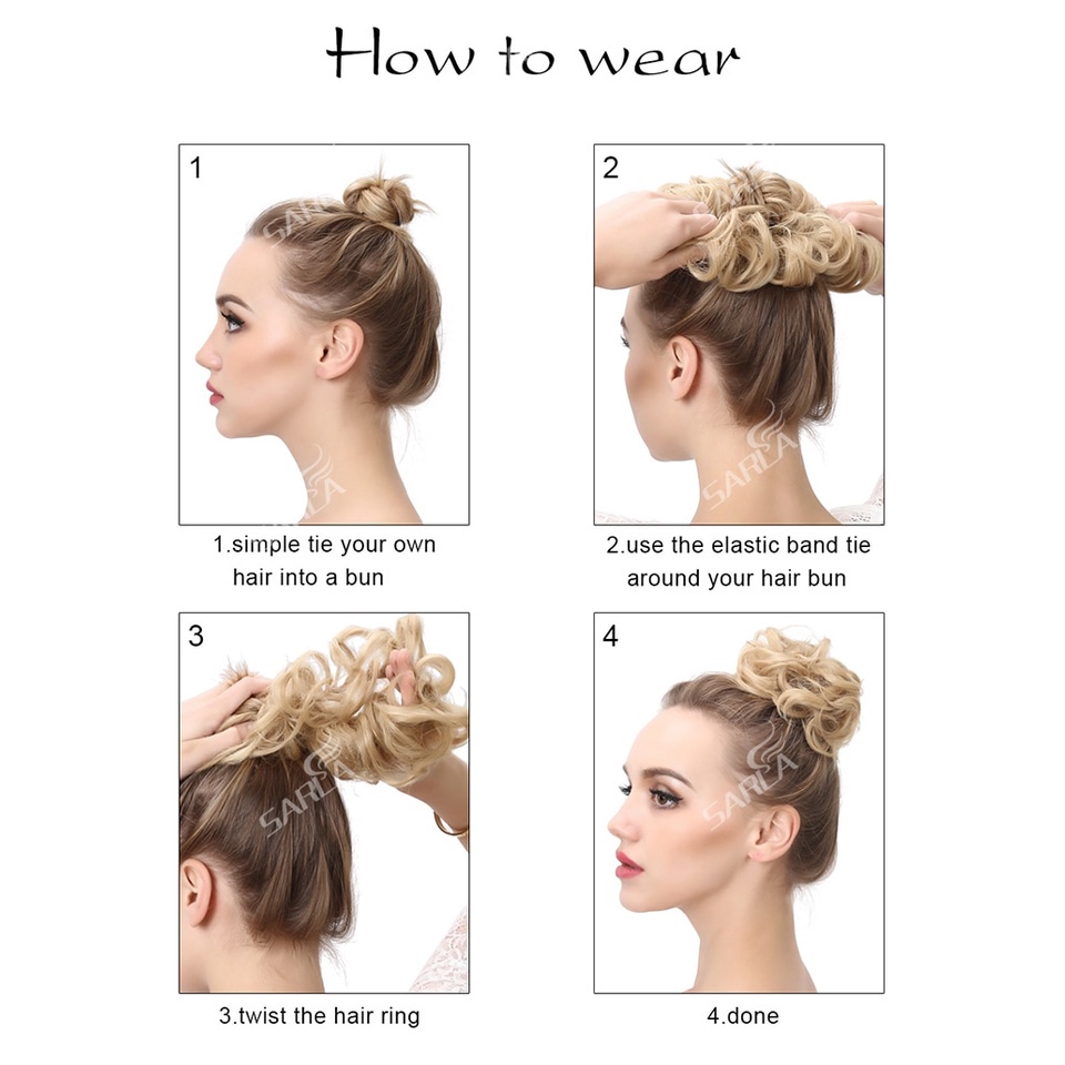 ต่อผมซาลาเปา ผมหยิกยุ่ง ยืดหยุ่น ผม Scrunchies แฮร์พีซสังเคราะห์ Chignon โดนัท อัพโด้ แฮร์พีช สําหรับผู้หญิง เด็กผู้หญิง