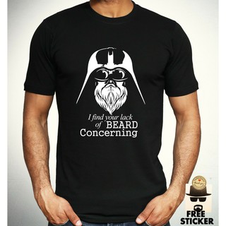 T-shirt  เสื้อยืด พิมพ์ลาย Darth Vader Beard Star Wars Parody Father ของขวัญ สําหรับผู้ชายS-5XL