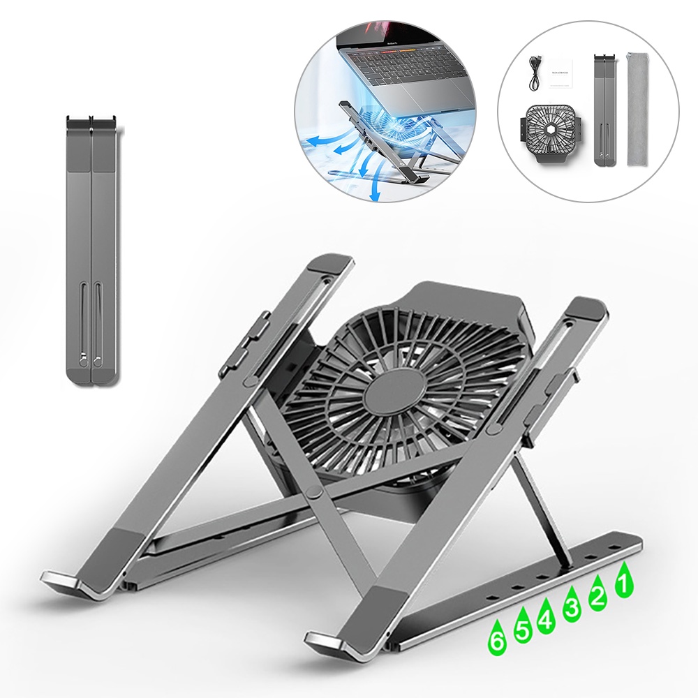 Foldable Laptop Stand with Cooling Fan Protable Alloy Radiator Bracket 11-17inch Laptop Accessories For MacBook Air Pro