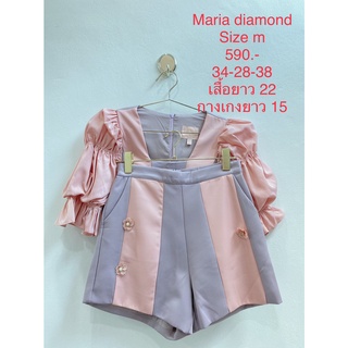 ชุดเซ็ตกางเกงขาสั้น สีม่วงชมพู MARIA DIAMOND SIZE M