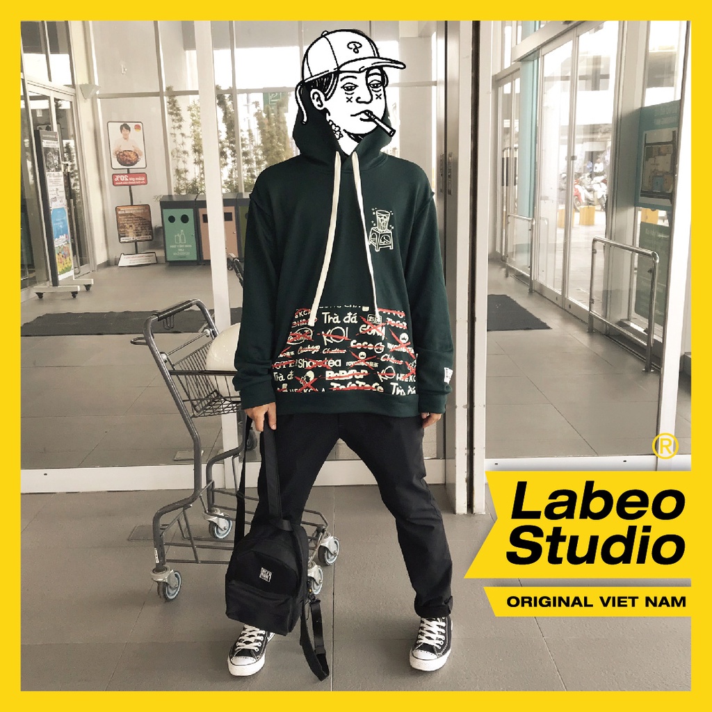 LB42 labeo Studio เสื้อฮู้ดโอเวอร์ไซส์ ชานม