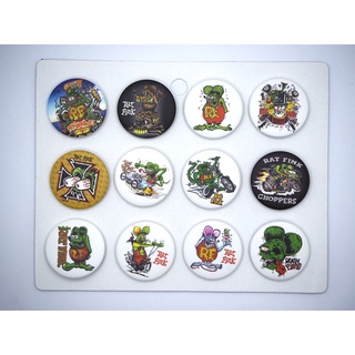 เข็มกลัด 3.2cm/4.4cm Rat Fink แรทฟิ้งค์ ลวดลาย Pattern