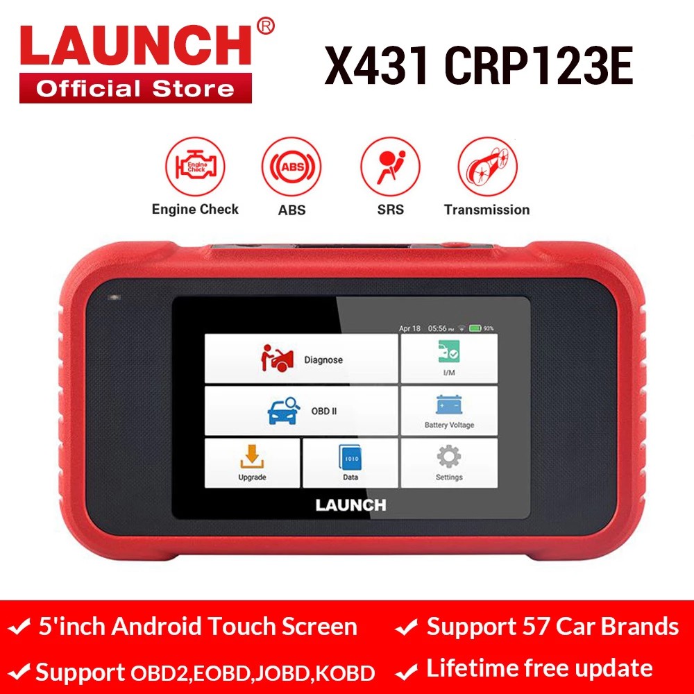 LAUNCH X431 CRP123E OBD2 เครื่องสแกนเนอร์รถยนต์ OBDII เครื่องยนต์ ABS ถุงลมนิรภัย SRS เกียร์เครื่องม