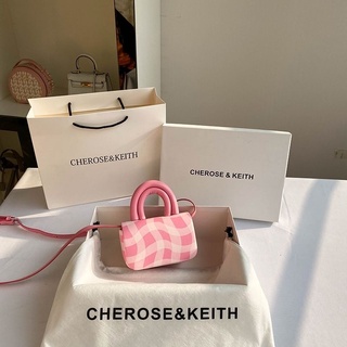 กระเป๋าสะพายข้าง Hong Kong Cherose Keith ถุงเครื่องปั้นดินเผาสีชมพูอ่อนนุ่ม 2022 ใหม่แฟชั่นอินเทรนด์แฟชั่น