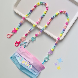 New creative cartoon candy color star beaded necklace glasses chain