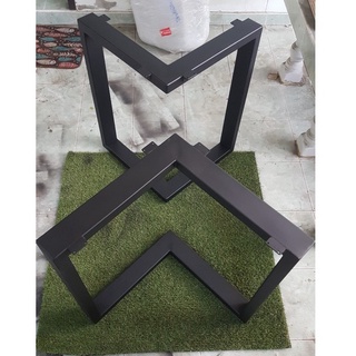 PradooSiam ขาโต๊ะเหล็ก V-Model ก50xส70 เหล็ก 3"x1.5" สีดำด้าน ขาโต๊ะสำเร็จ ขาเหล็ก DIY Iron Table Legs 1คู่(2ขา)