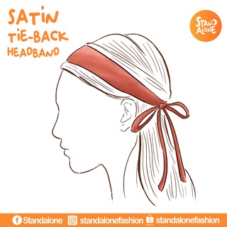 ผ้าคาดผมซาตินสไตล์วินเทจ Satin tie-back headband