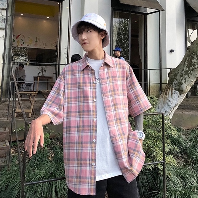 A14 เสื้อเชิ้ตชายลายสก็อต เสื้อแขนยาว แนวต่างๆ สวมใส่สบาย ไซส์ M-2XL