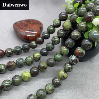 Dragon Blood Stone Beads มังกรเลือดหินลูกปัด 4-12 มิลลิเมตรรอบหลวมธรรมชาติหินลูกปัด DIY สำหรับสร้อยข้อมือ