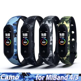 สายคล้องนาฬิกาซิลิโคนลายพรางสำหรับ Xiaomi Mi Band 4 / 3