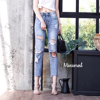 Ripped boyfriend jeans