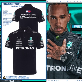 F1 Mercedes-AMG Team Racing Suit polo Shirt Overalls Hamilton Pure Cotton Short-Sleeved Casual T-Shirt