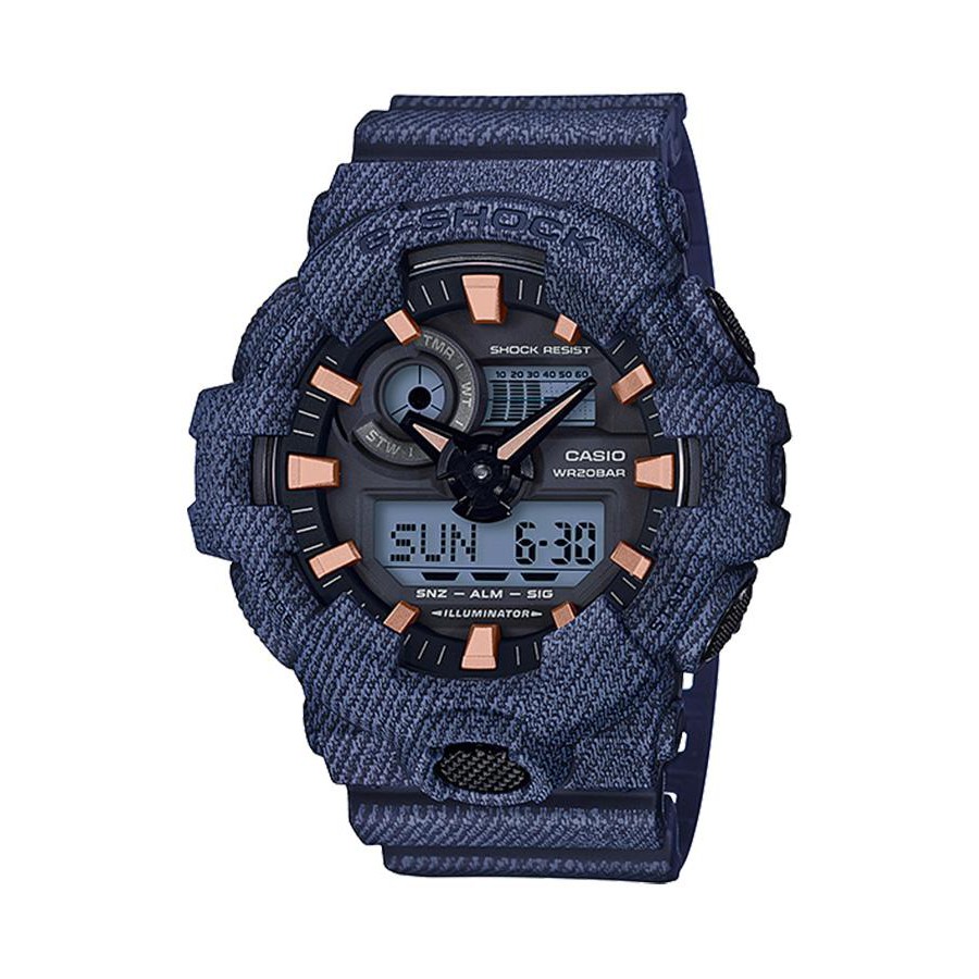 Casio G-Shock นาฬิกาข้อมือผู้ชาย สายเรซิ่น รุ่น GA-700DE-2A - สีน้ำเงิน