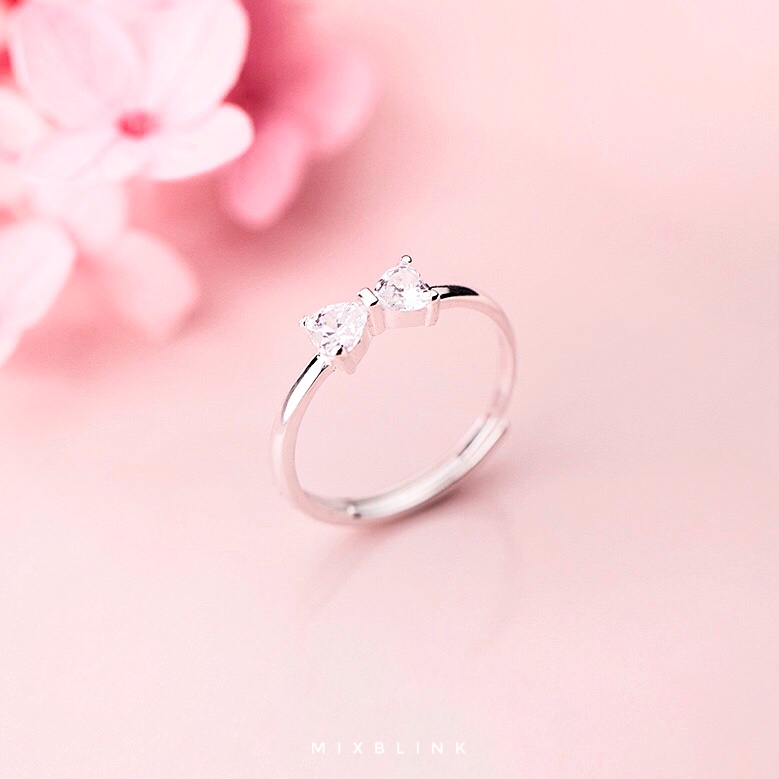 แหวน เงินแท้ 92.5% ส่งฟรี EMS ♡ รุ่น Minnie ♡ - ( #D12 )