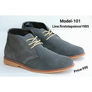 Firststepsince รองเท้าหนังแท้ Model-101 สีเทา