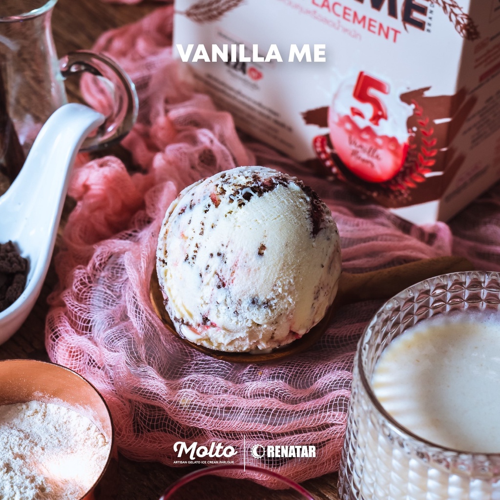 Vanilla Ultra Me (ไอศกรีม วานิลลา ผสม Ultra Me จาก Renatar 1 ถ้วย 16 oz.) - Molto premium Gelato