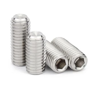 สกรู ตัวหนอน หกเหลี่ยม ปลายตัด สแตนเลส 304 เกลียวมิล หยาบ M6 / Hex Socket Set Screw w/ Cup Point M6