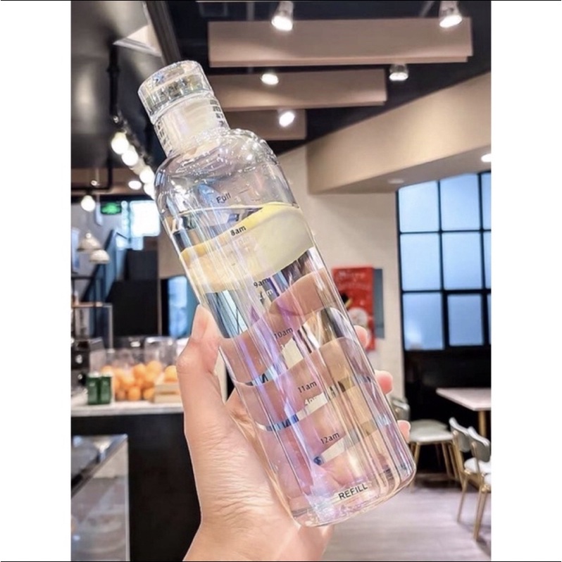 พร้อมส่ง ขวดน้ำมินิมอล ขวดน้ำพลาสติกใสน่ารักมาก ขนาด 500 ml