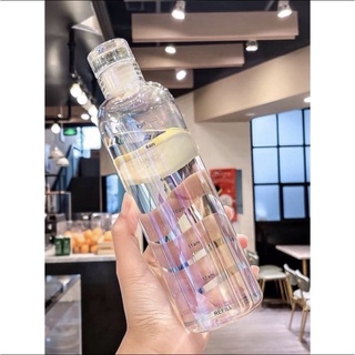 พร้อมส่ง 💦🧊ขวดน้ำมินิมอล ขวดน้ำพลาสติกใสน่ารักมาก ขนาด 500 ml