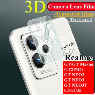 ฟิล์มกระจกนิรภัยกันรอยเลนส์กล้อง แบบใส 3D สําหรับ Realme GT Neo 3 3T Neo2 2t Realme 9 Pro Plus C30 C31 C35 Realme GT 2 Pro 3 ชิ้น