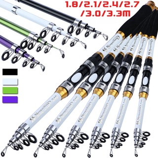 Sougayilang 1.8-3.3M เบ็ดตกปลาแบบพกพา Telescopic Travel Spinning Fishing Pole