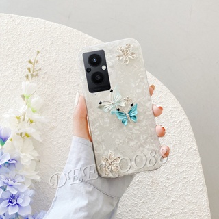 เคสโทรศัพท์มือถือ OPPO Reno 7 7Z 7Pro A96 A95 A76 A74 A16 5G 4G Phone Cell Case Cute Butterfly Bling Glitter Handphone Casing Shell Pattern Phone Cover เคส Reno7 Z Pro Reno7Z OPPOA96 OPPOA76