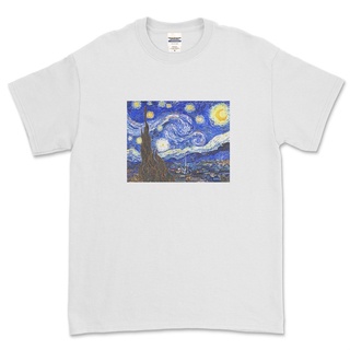 Putih เสื้อยืด ลาย The STARRY NIGHT - VAN GOGH (สีขาว)