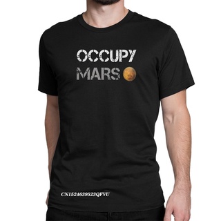 [COD]เสื้อยืด ผ้าฝ้าย พิมพ์ลายกราฟฟิค Amazing Occupy Mars Elon Musk SpaceX สําหรับผู้ชายS-5XL