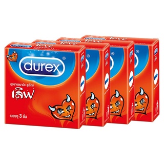 🔥ดีสุดๆ!! Durex ถุงยางอนามัย  LOVE 3 ชิ้น (แพ็ก 4) 🚚พร้อมส่ง!! 💨