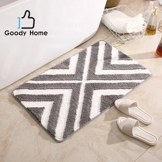 Goody Home พรมเช็ดเท้าสี่เหลี่ยมผืนผ้า นุ่มสบาย มีแผ่นตาข่ายกันลื่นด้านล่างของพรม มีจำหน่าย 2 ขนาด