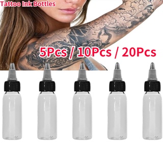 [ลดล้างสต๊อก]Tattoo Ink Bottle ขวดพลาสติกเปล่าสีใสสําหรับใส่หมึกสัก 30 มล.