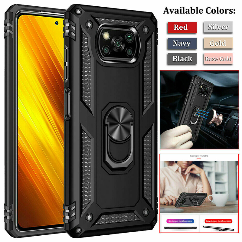 สําหรับ Xiaomi Poco X3 Pro / X3 NFC เคสเกราะทหารกันกระแทก 360° ที่วางแหวน ที่วางโทรศัพท์แบบขาตั้ง
